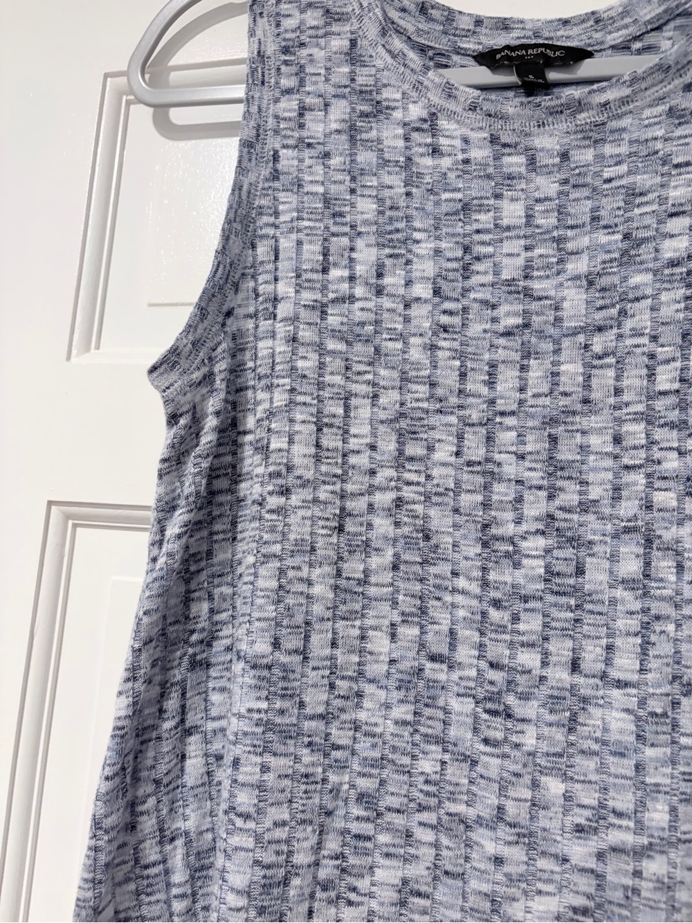 Banana Republic Blue White Textured Sleeveless Tunic Top Small - Picture 3 of 7